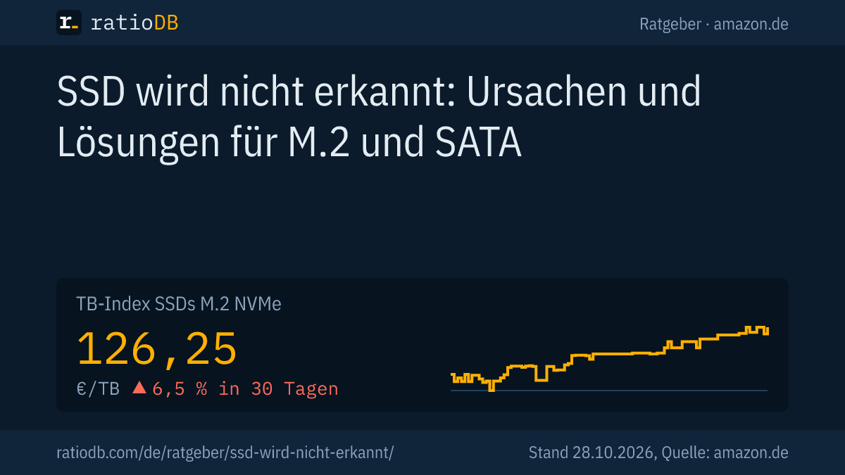 Coverbild SSD wird nicht erkannt mit der Kurve des TB-Index für M.2-NVMe-SSDs auf amazon.de